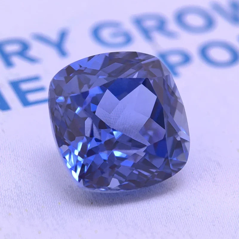 Top Lab Grown Sapphire Square Cushion Light Royal Blue VVS1 Selectable AGL Certificate Charms Beads Diy Jewelry Making Materials