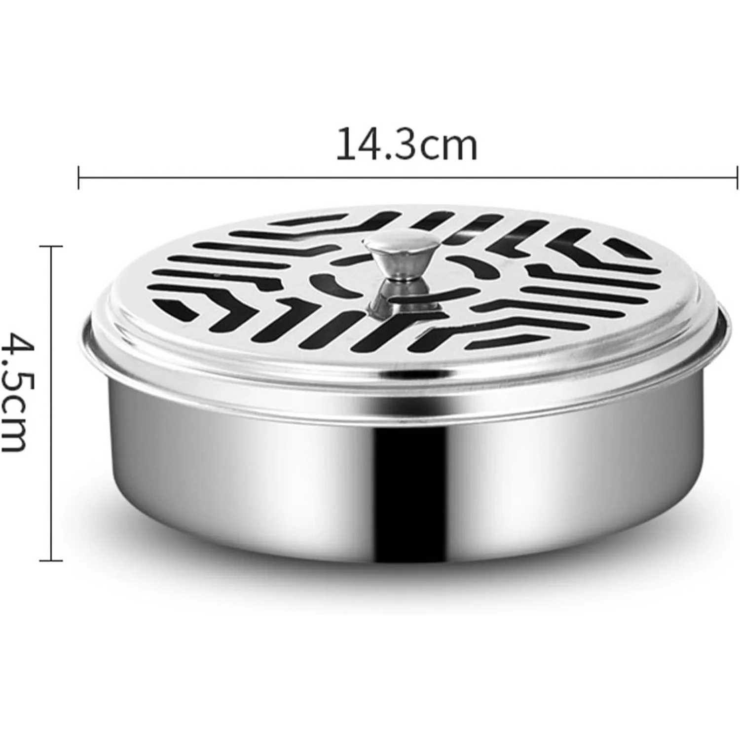 Stainless Steel Coil  Holder with Lid, Portable, Fire & Wind Resistant for  Office