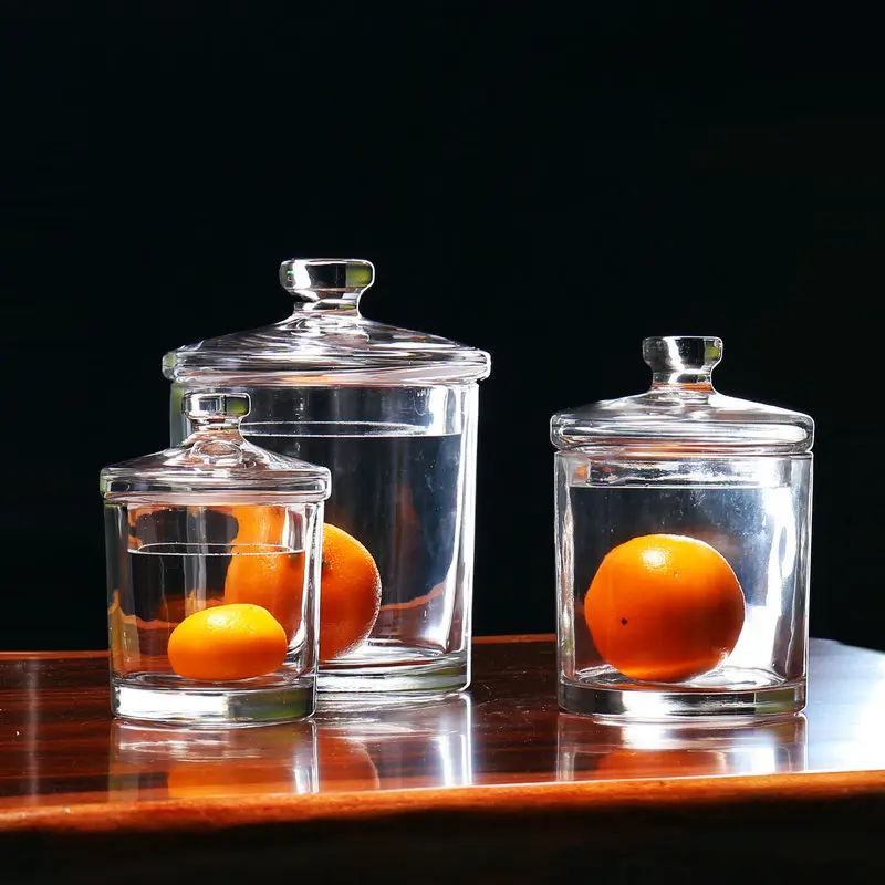 European-style glass jar storage tank transparent candy  kitchen   bathroom   display  decoration WY5