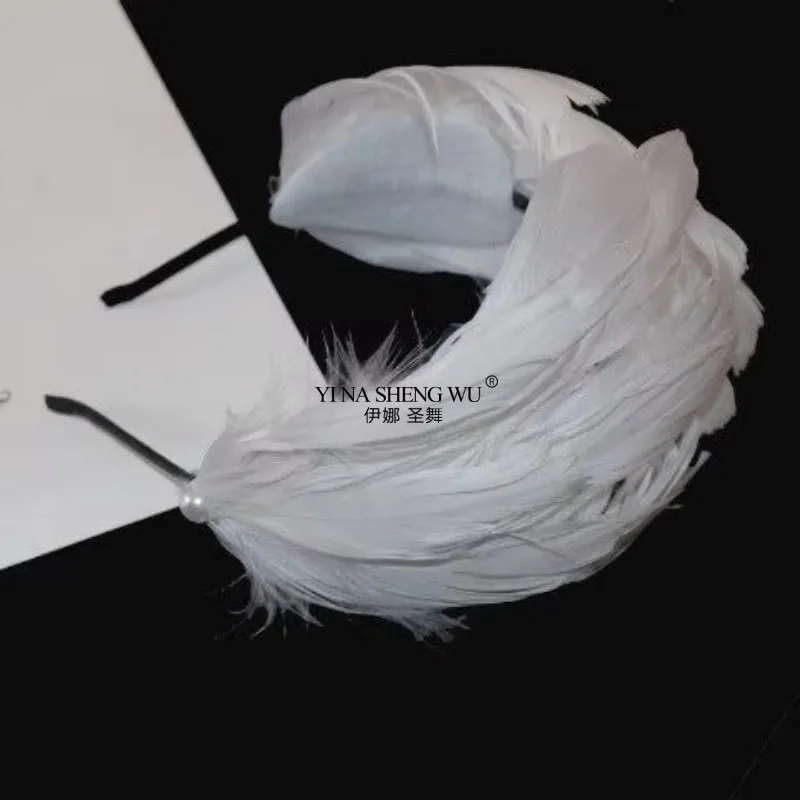 2025 New Children's Swan Lake Ballet Feather Headpiece Handmade Princess Ballet Girl Headpiece Hair Accessories