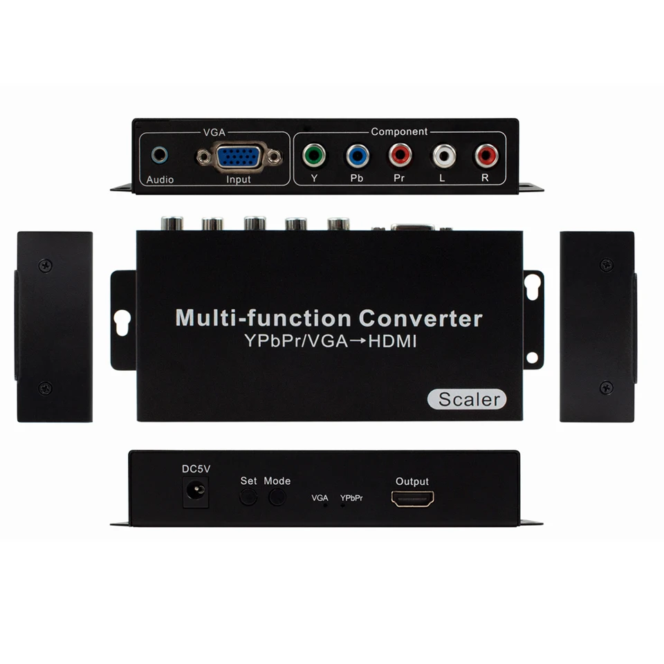 

Ypbpr component VGA to HDMI-compatible HDTV Multi-function scaler Converter with 3.5mm audio For Dvd Monitor