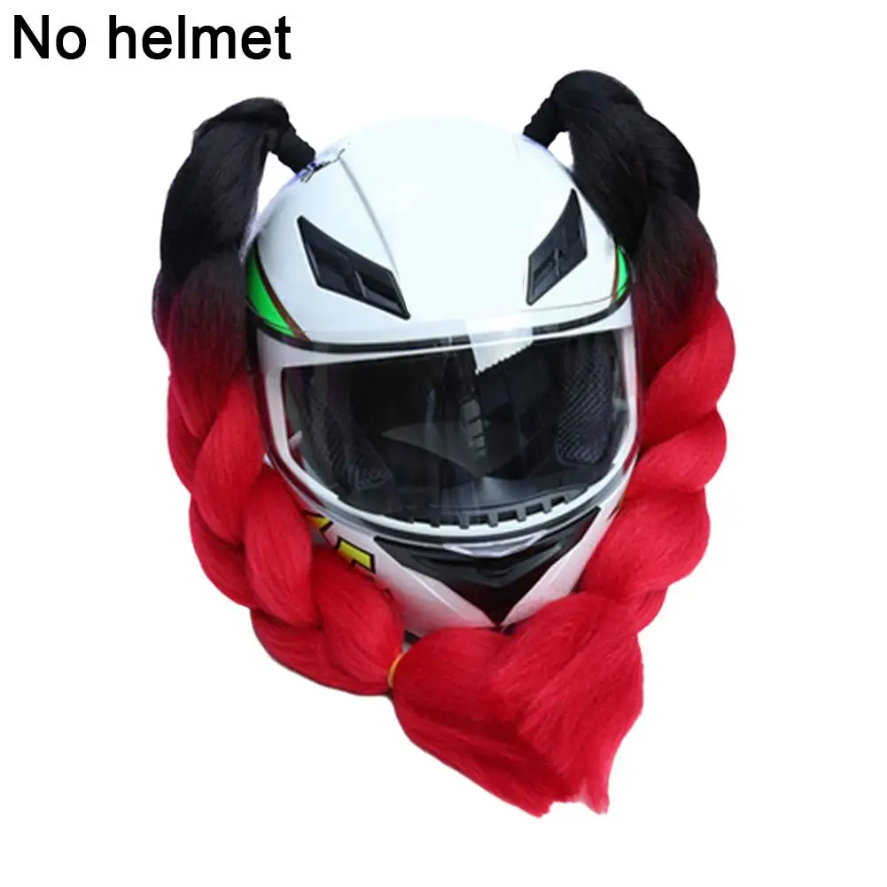 Helmet Decoration Braids Motorcycle Universal Helmet Thick Braid Dreadlocks Ponytail Braid Fashion Helmets Punk Style Hair Decor