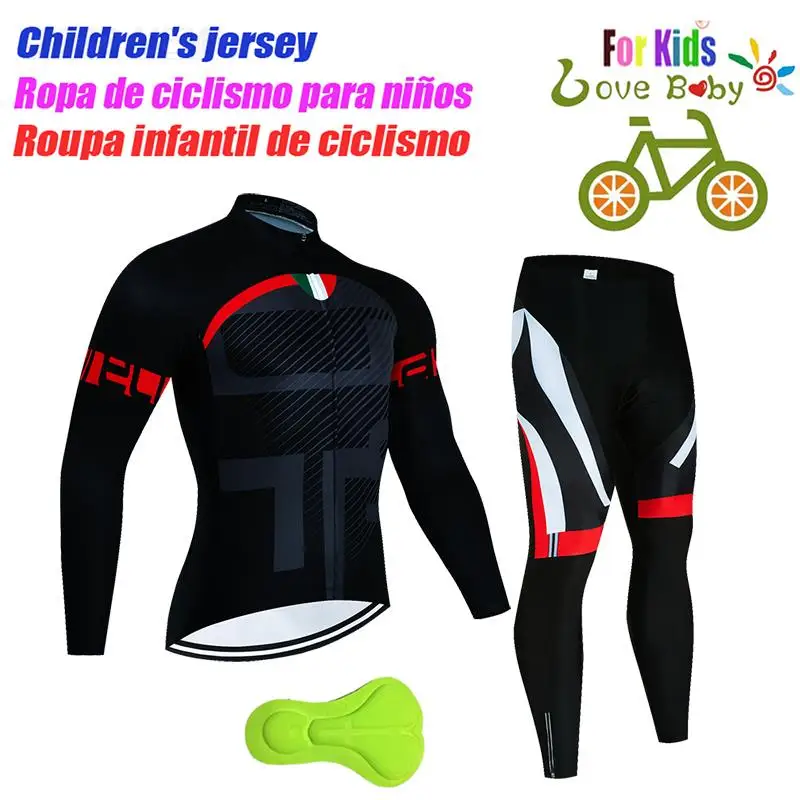 Hoge kwaliteit kinderfietskleding zomer kinderjersey set fietsen kleding met lange mouwen pak MTB kinderfietskleding 2023