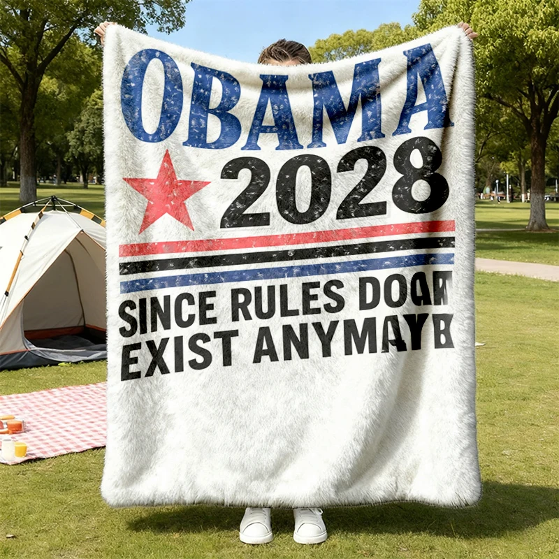 Obama 2028 Since Rules Don't Exist Anymore Cozy Blanket