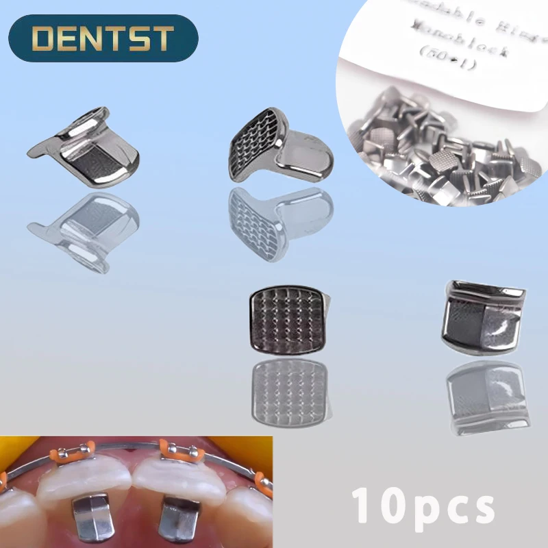 

10pcs Dental Orthodontic Monoblock Bite Ramp Bite Turbos Bite Opener Stopper Single Wing Builder Bondable Hinge Tongue Tamers