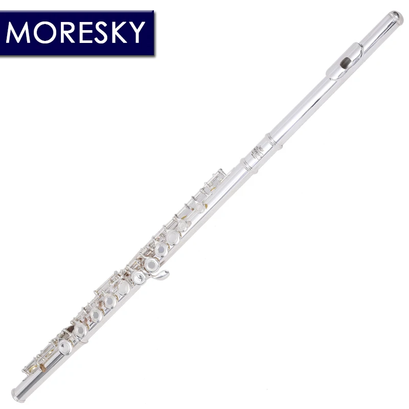 MORESKY 16/17 zamknięte/otwarte otwory flet C kluczowy miedzionik niklowany/posrebrzany flet koncertowy z kluczem E