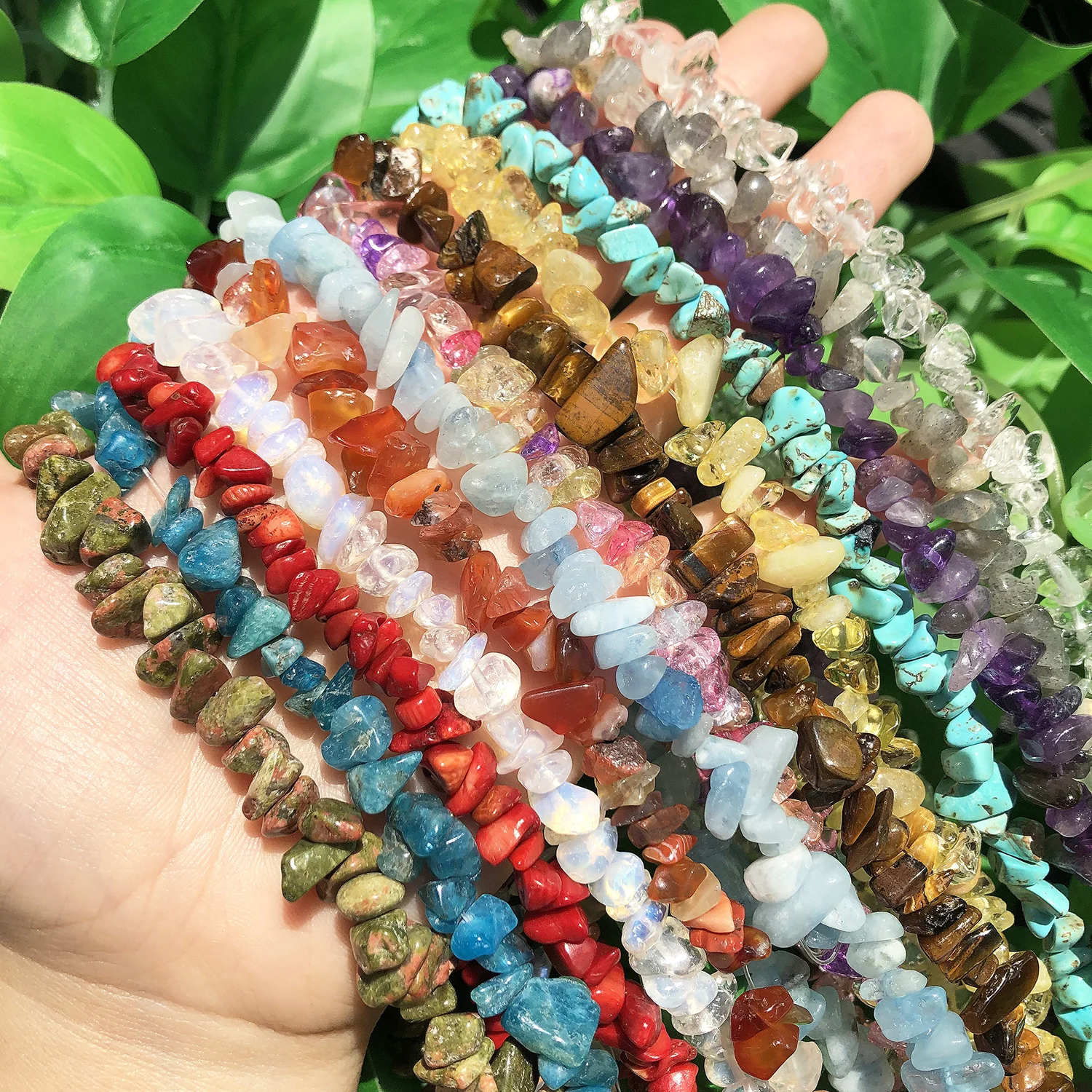 Irregular Freeform Chip Gravel Beads Natural Stone Amethysts Tiger Eye Ccitrines Garnet Beads For Jewelry Making Diy Necklace