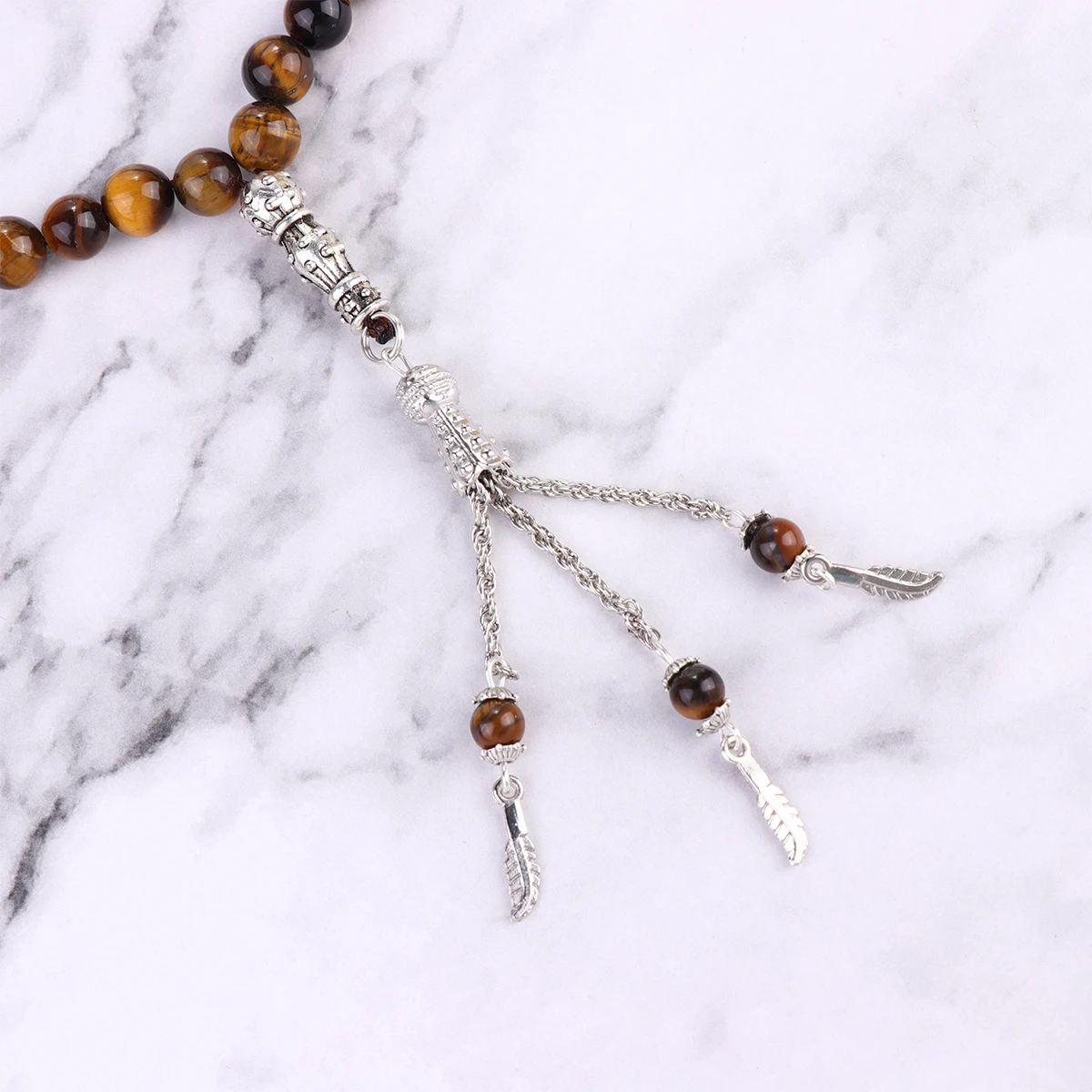

Rosary Bracelet Women Wrist Chain Natural Stone Middle East Muslim Round Small Beads Miss