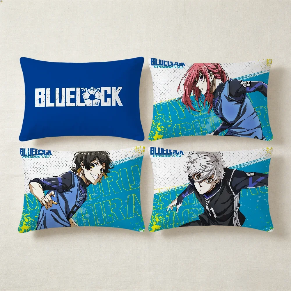 B-blue Anime Cute L-lock Cushion Cover Hit Product Home Sofa Living Room Double-Sided Soft Decorative Pillow Cover