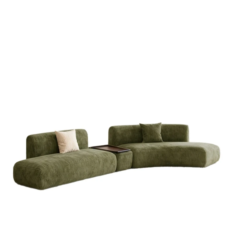 Simple cream style, semi-circular curved fabric sofa, office building, clubhouse, hotel lobby, guest sofa