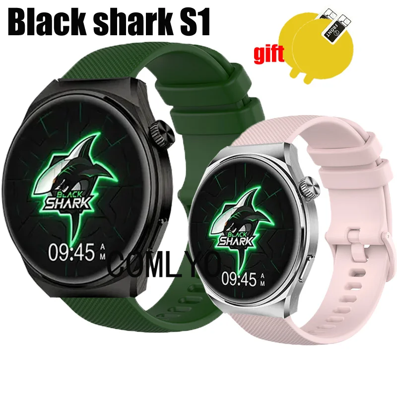 For Black Shark S1 Strap Soft Silicone Belt Smart Watch Watchband Screen Protector Film Accessories