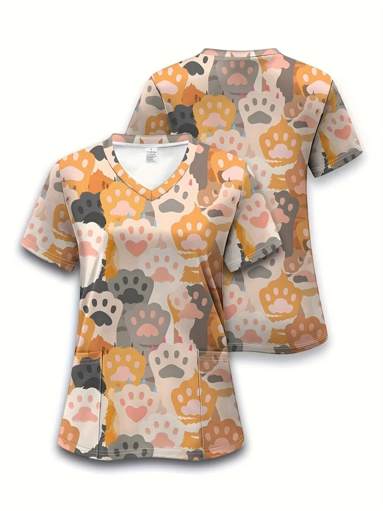 Аксессуары для медсестер, скрабы, женская униформа медсестры, эластичная униформа доктора Диснея Винни-Пуха для медицинской/лабораторной одежды