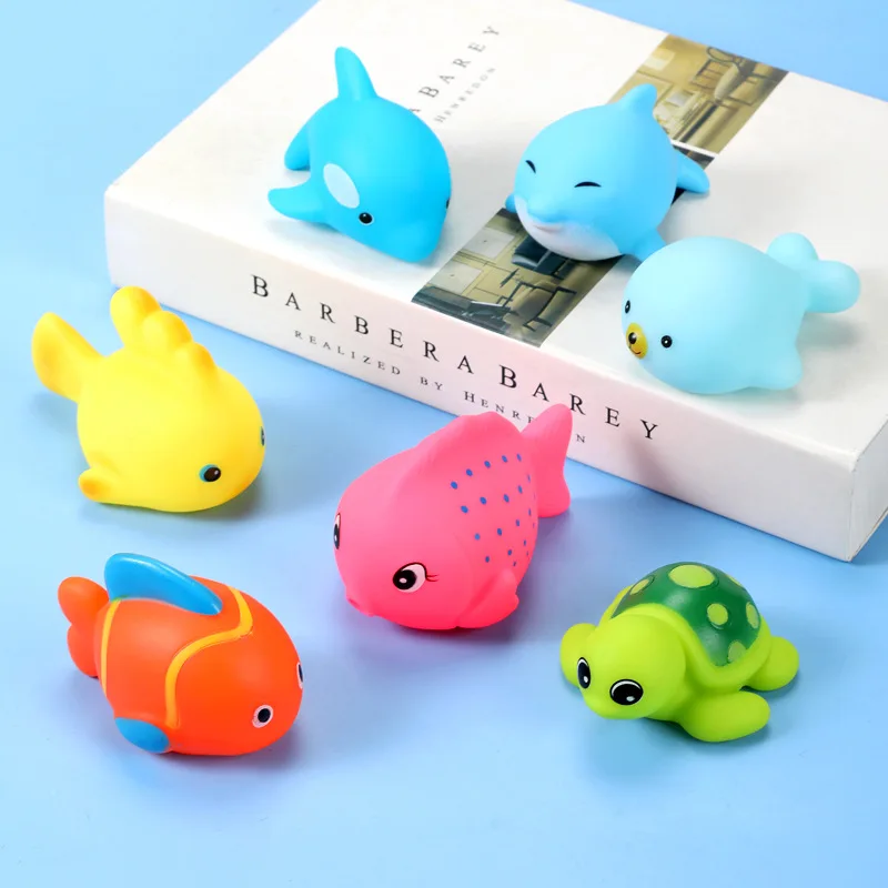 لعبة حيوانات المحيط، لعبة صمغ ناعمة للأطفال، لعبة مائية للأطفال، مجموعة سمكة منتفخة على شكل قرش سلحفاة صغيرة #3