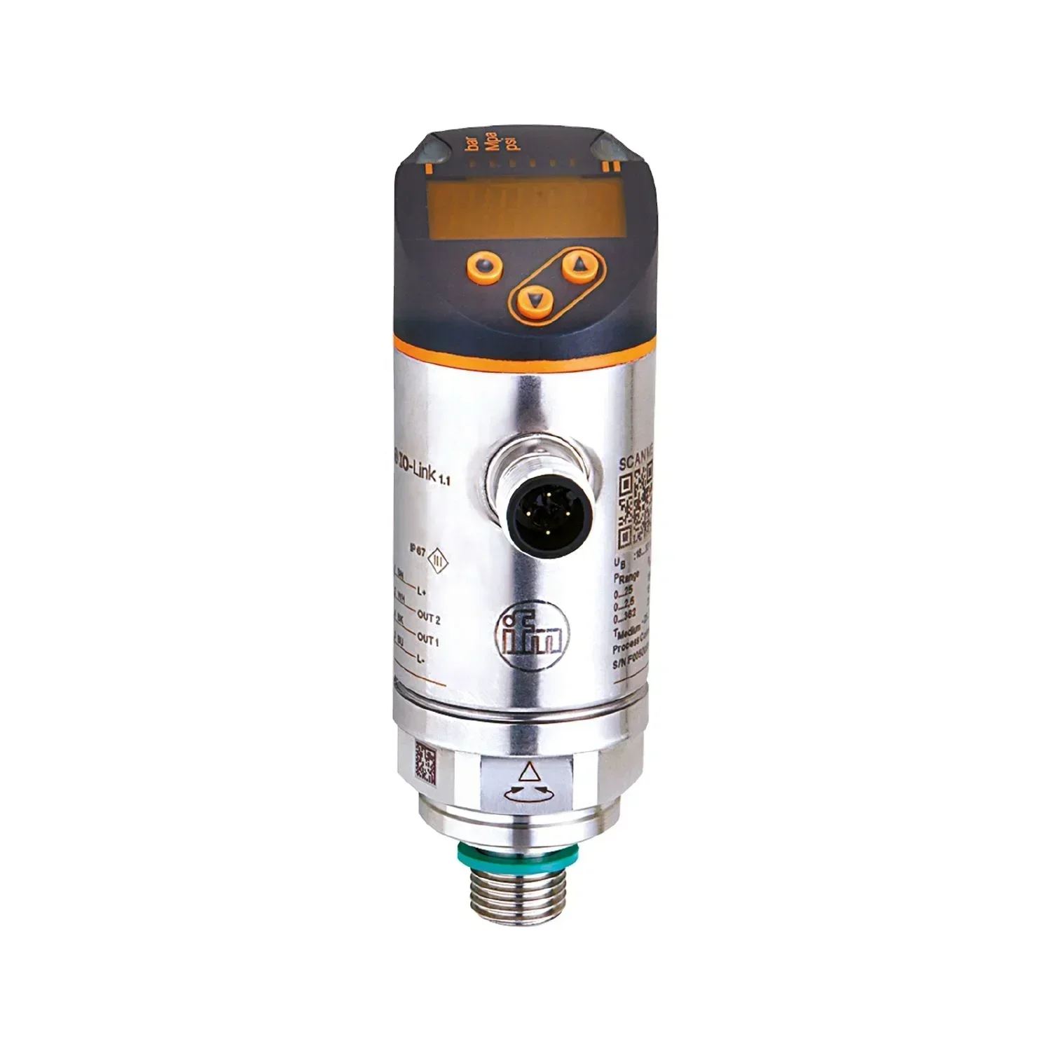 Pressure Sensor with Display for Monitoring Air Pressure with PVC Hose for Fish Tank -1 to 1.2 Bar Range with LED Bar Graph