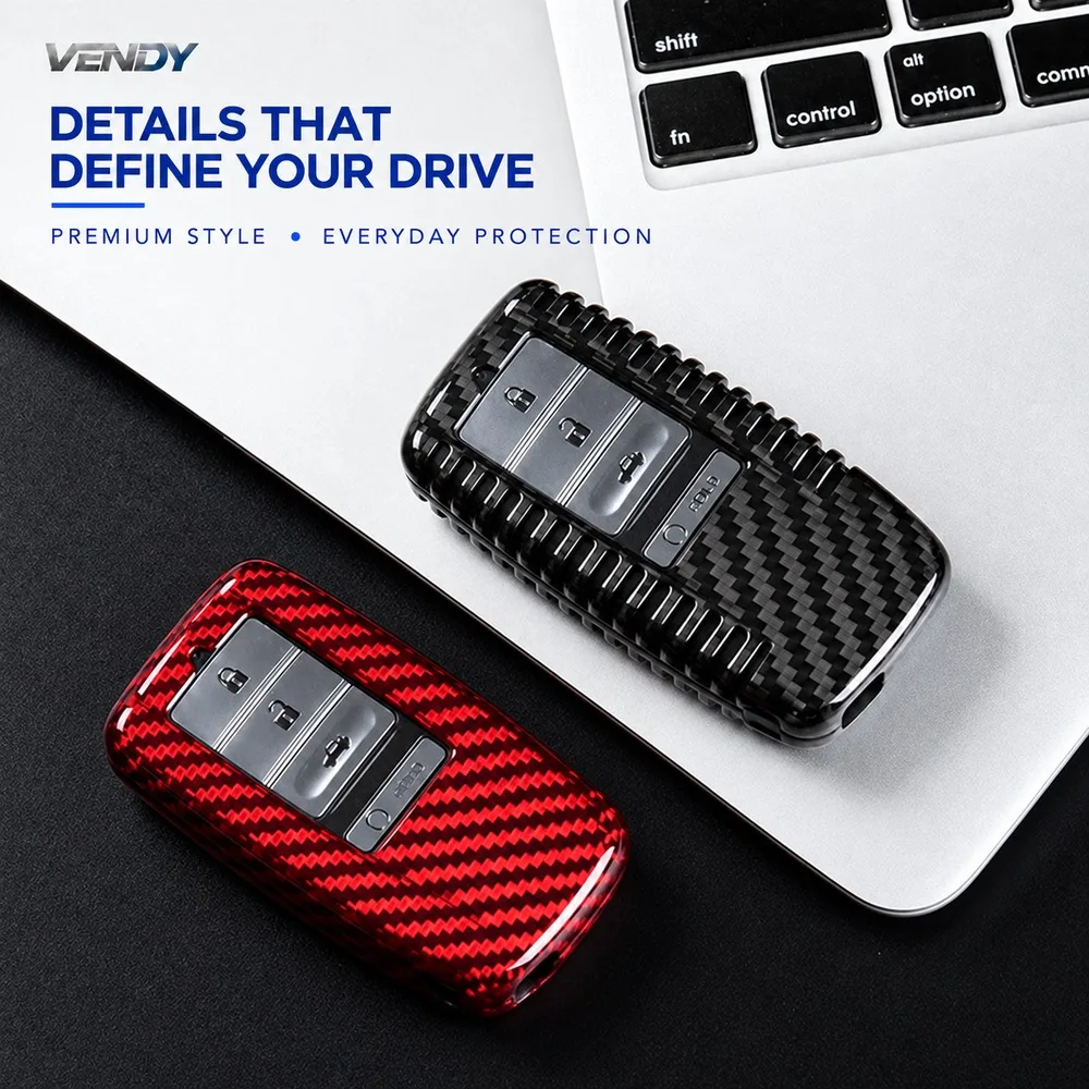 Real Carbon Fiber Car Key Case Cover Protector Shell For Acura LDX MDX RDX NSX RTLX TLX-L TLX RLX Key Fob Interior Accessories