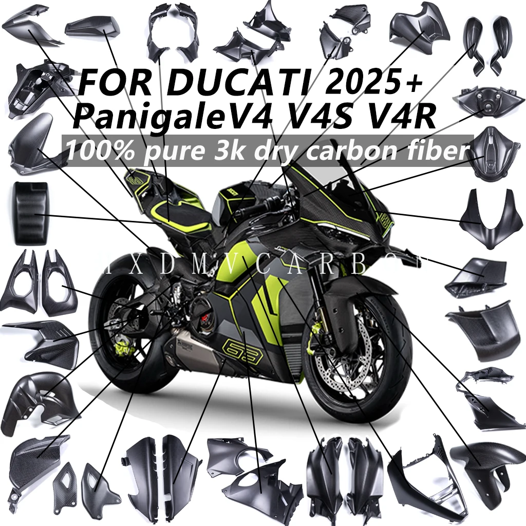 

Motorcycle Accessories FOR DUCATI PanigaleV4 S V4R2025+ 100%Dry Carbon Fiber Winglets Rear Footrest Parts Fairing Fenders Cover
