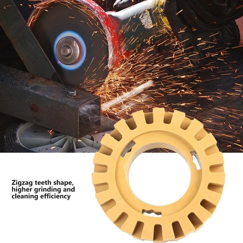 100mm 4in Grinding And Polishing Zigzag Teeth Shape Rubber Wheel Eraser(No Shank)
