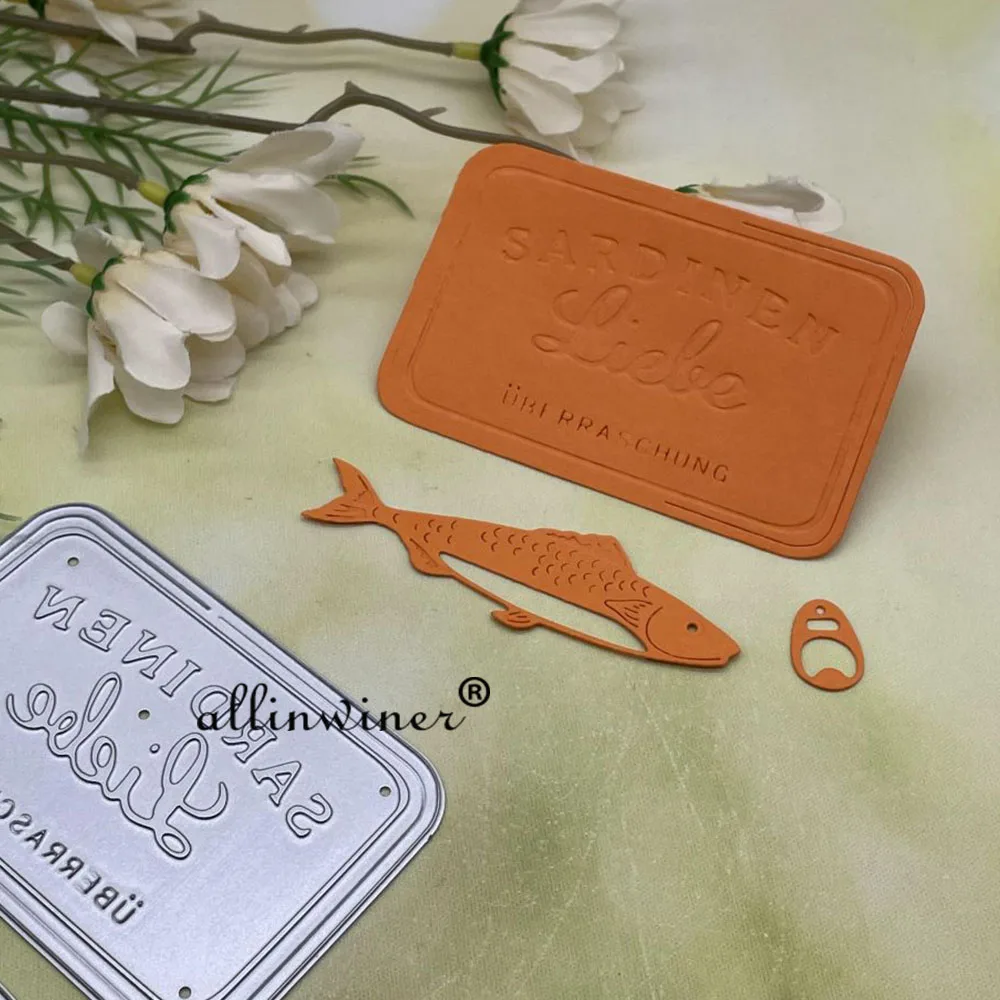 Troqueles de corte de Metal para decoración de sardinas enlatadas, troquel para álbum de recortes, álbum de tarjetas de papel en relieve, plantilla artesanal, troqueles de plantilla
