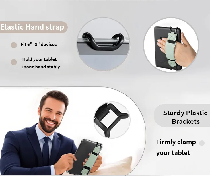 مرونة 6-10 بوصة اللوحي حزام اليد مكافحة قطرة الأمن eReader حامل عدم الانزلاق العالمي لينوفو سوني آيفون