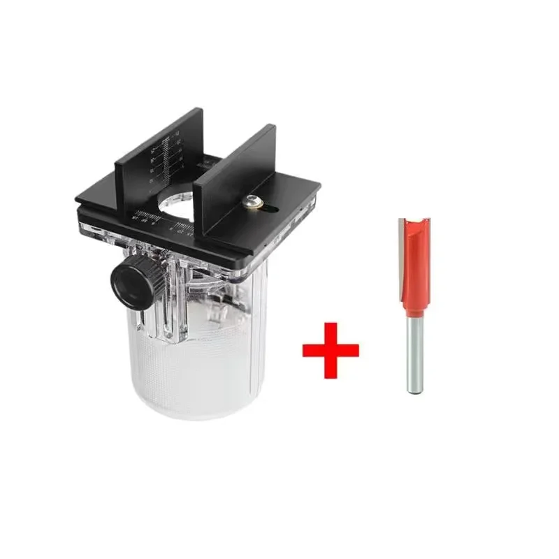 2-in-1 Woodworking Connector Slotter Slotting Bracket Trimming Machine Tool Milling Cutter Slot Cutting Jig for Router Trimmer