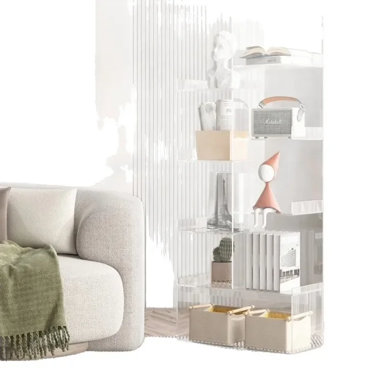 Nordic Light Luxury Display Shelf for Living Room Reinforced Frame Space Saving Non-Slip Feet Load Bearing Scratch Resistant