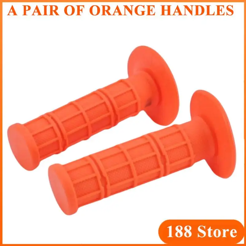 Orange flange anti slip handle cover pair, universal motorcycle grip for comfortable riding