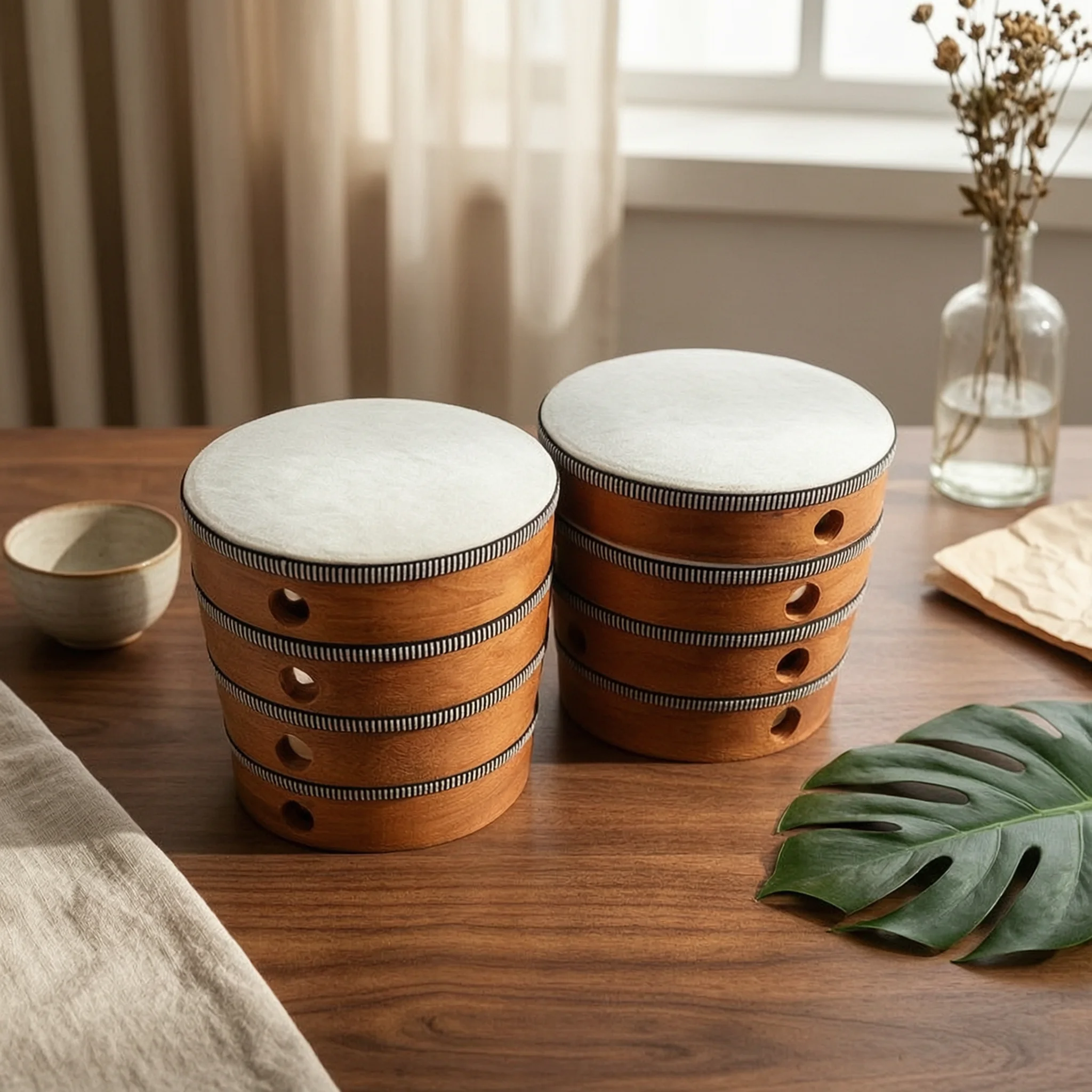 drum-with-holder-8-inch-wooden-hand-drum-percussion-instrument-versatile-portable-for-beginners-home-practice-music-class