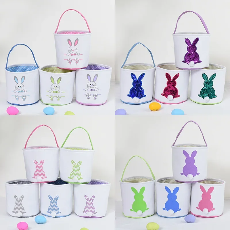 Crock Horse 2025 New Easter Festival Basket Rabbit Decoration For Gift Box Cute Storage With Handle Party Bag Packaging