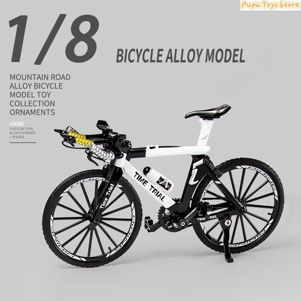 1:8 Mini Model Alloy Bicycle Diecast Metal Racing Finger Mountain Bike Pocket Portable Simulation Collection Toys Boys