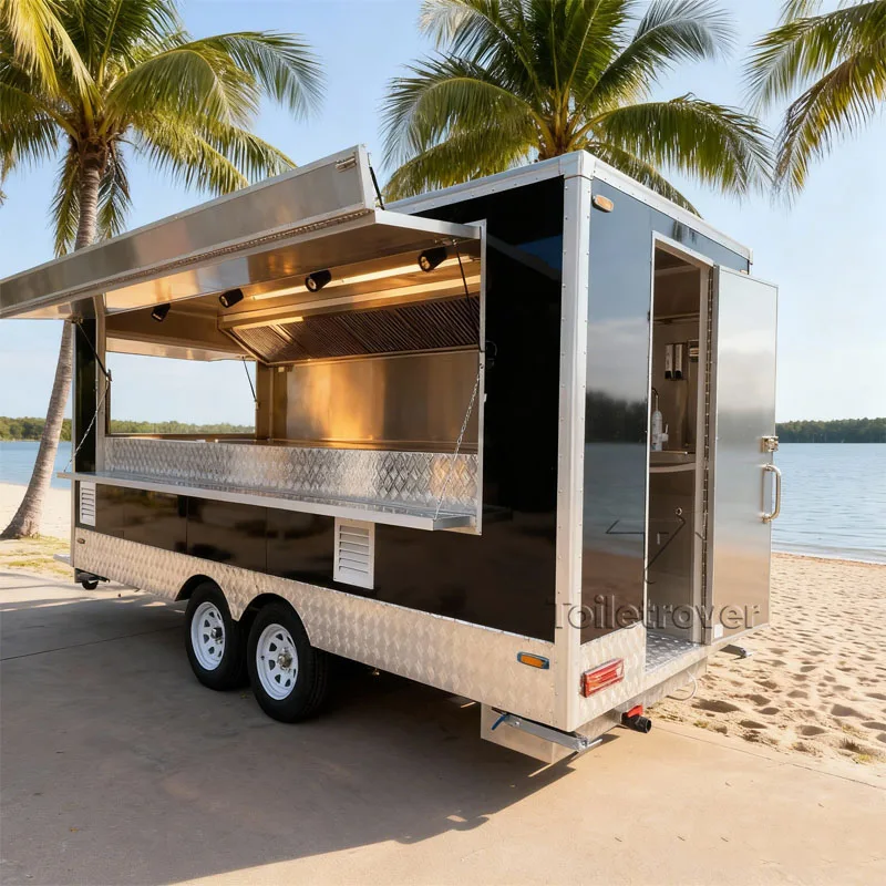 

New Design Trend Food Trucks Colombia Doner Kebab Burger Tacos Fried Chicken Baked Potatoes Mobile Food Cart with Full Kitchen