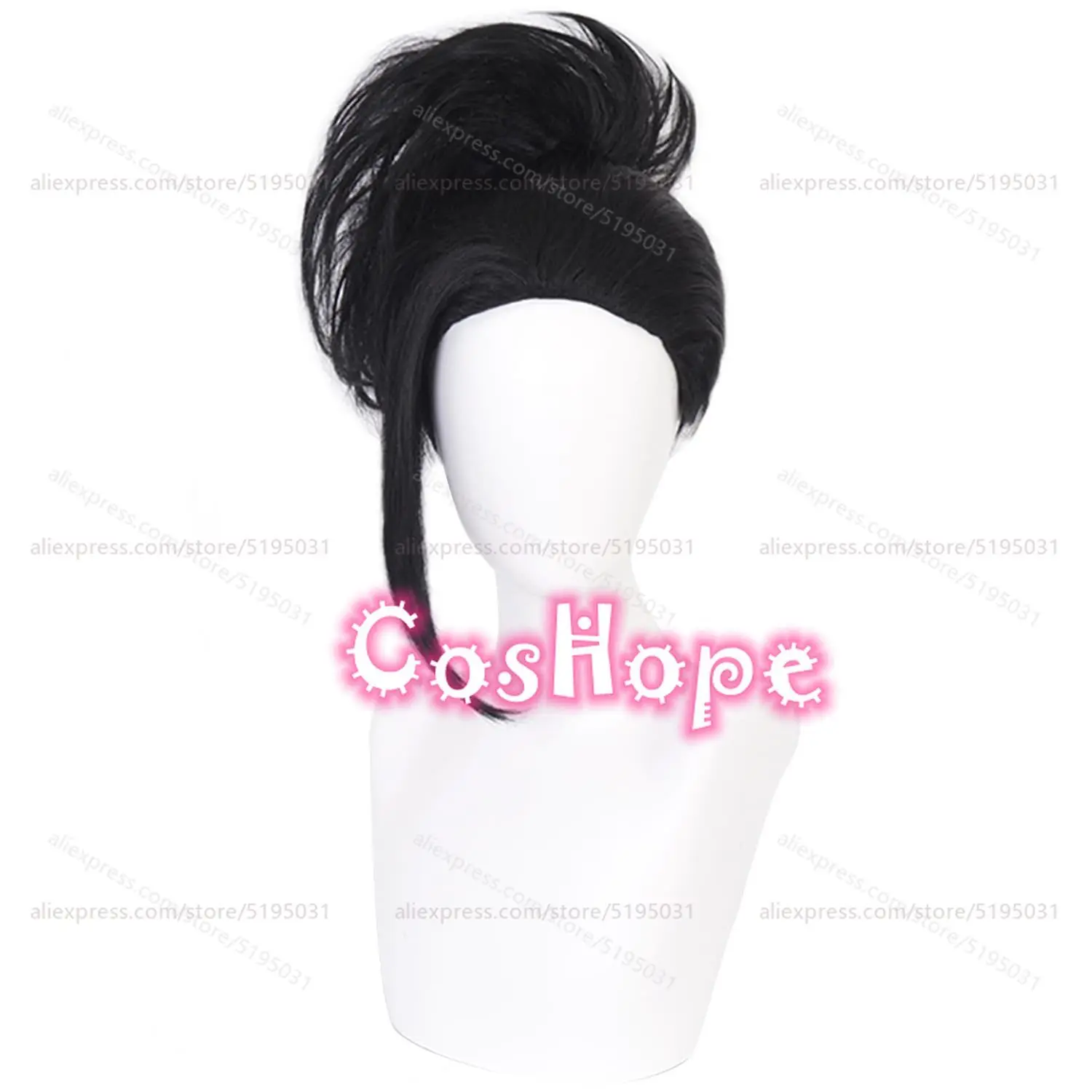 MHA YAOYOROZU MOMO Cosplay Wig Short Fluffy Black Wig Cosplay Anime Cosplay Wigs Heat Resistant Synthetic Wigs