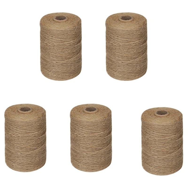 

5X 200M/ Roll 2Mm Jute Twine Natural Thick Brown Twine For Home Gardening Plant Picture Hanger Industrial Packing String