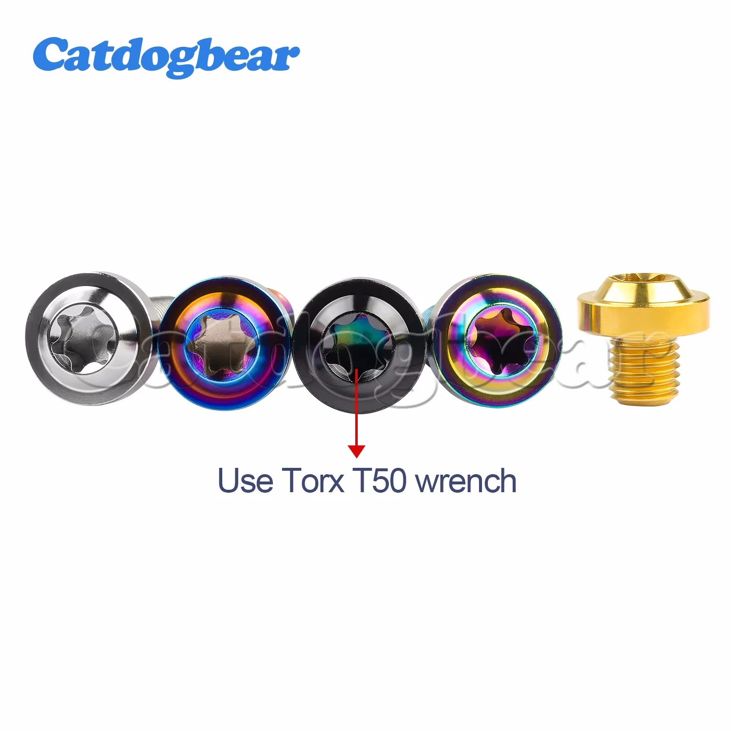 Catdogbear-티타늄 볼트 M10x10 ~ 60mm Torx 헤드 나사 피치 1.25/1.5mm T50, 오토바이 볼트 자동차 부품, 4 피스