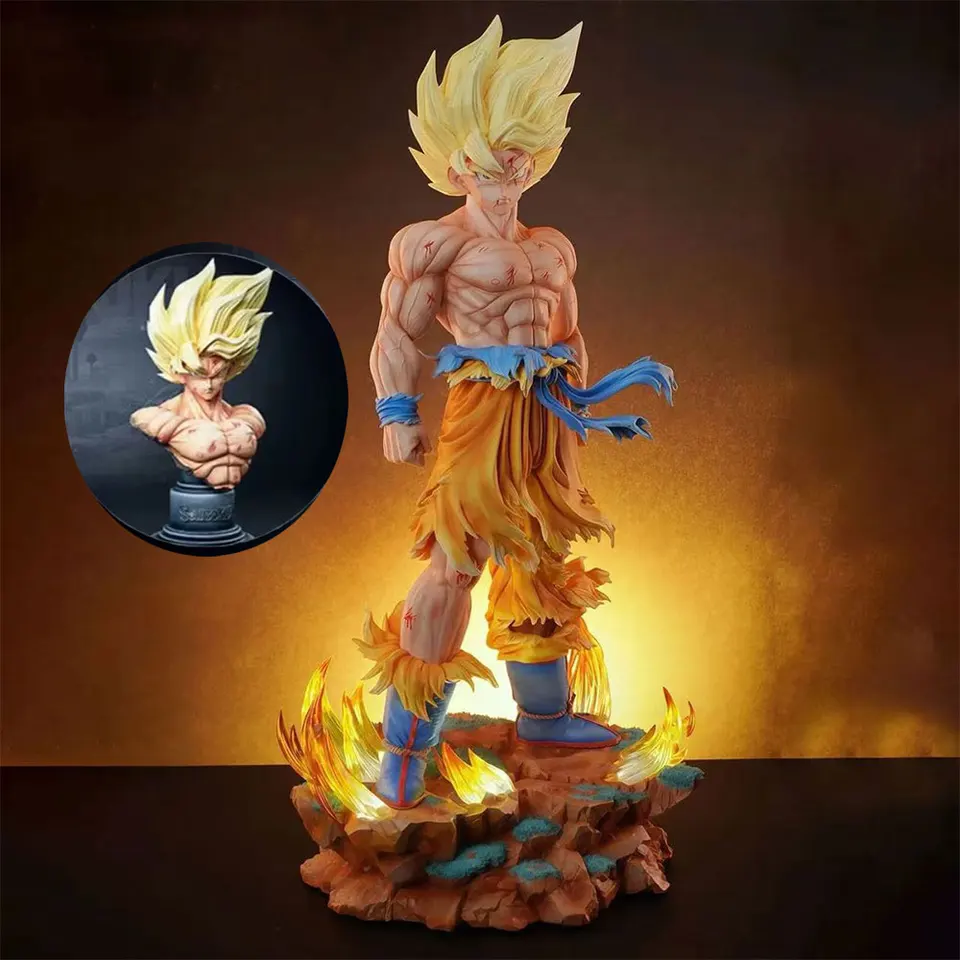Jt スタチュー ドラゴンボールZ 孫悟空 フィギュア 交換可能ヘッド LED