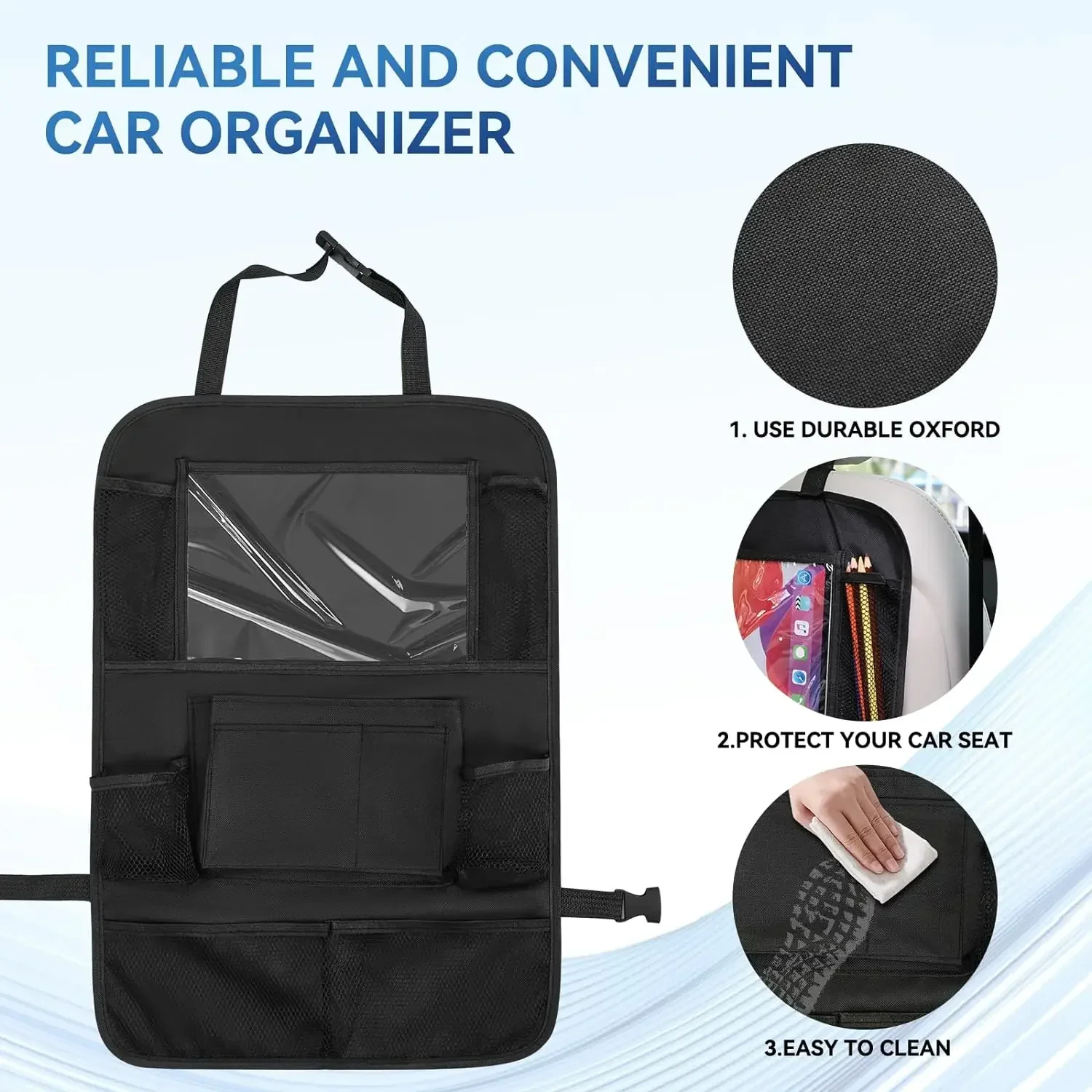 Storage Bag Large Capacity Classified Storage Portable and Practical Vehicle Mounted Multifunctional Car Seat Back Sorage Bag image 3