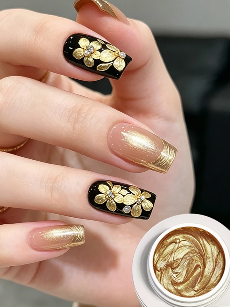 BORN PRETTY 5ml 3D Metall-Malgel, geprägtes Nagelgel, Gips-Textur-Zeichnungsgel, Schnitzgel, Nagelkunst, Maniküre-Zubehör