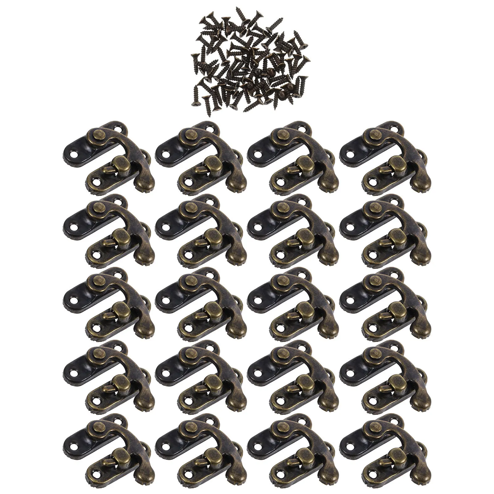 

20 шт., ретро-качели, застежка-крючок, бронзовый тон, металлическая защелка для чемодана, шкатулка для драгоценностей, маленькие деревянные коробки 90 мм