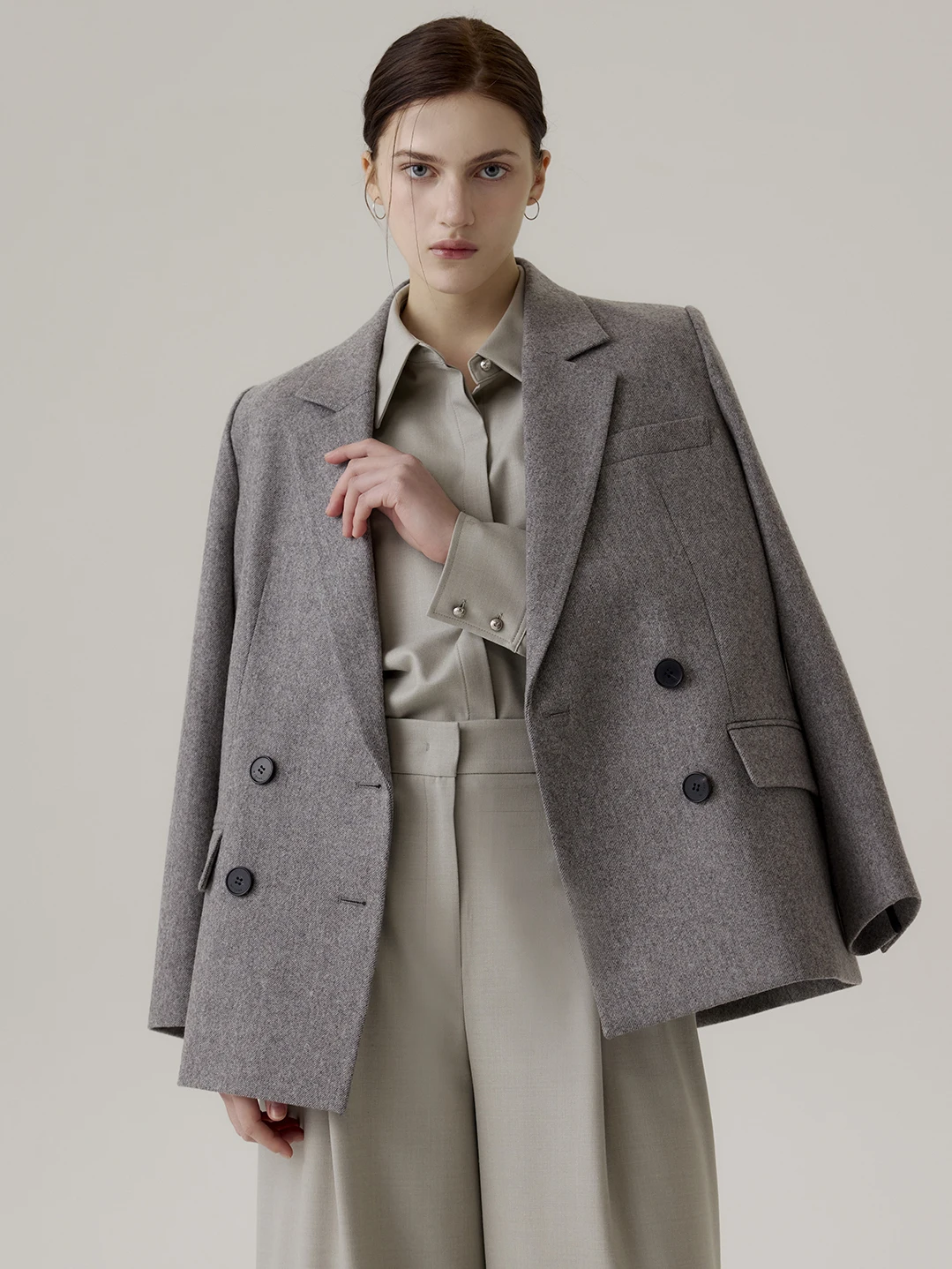 

MICOAT Powerful Fem Presence Spring 2026 Double Breasted High End Women's Suit Straight Cut Long Sve Classic Collar