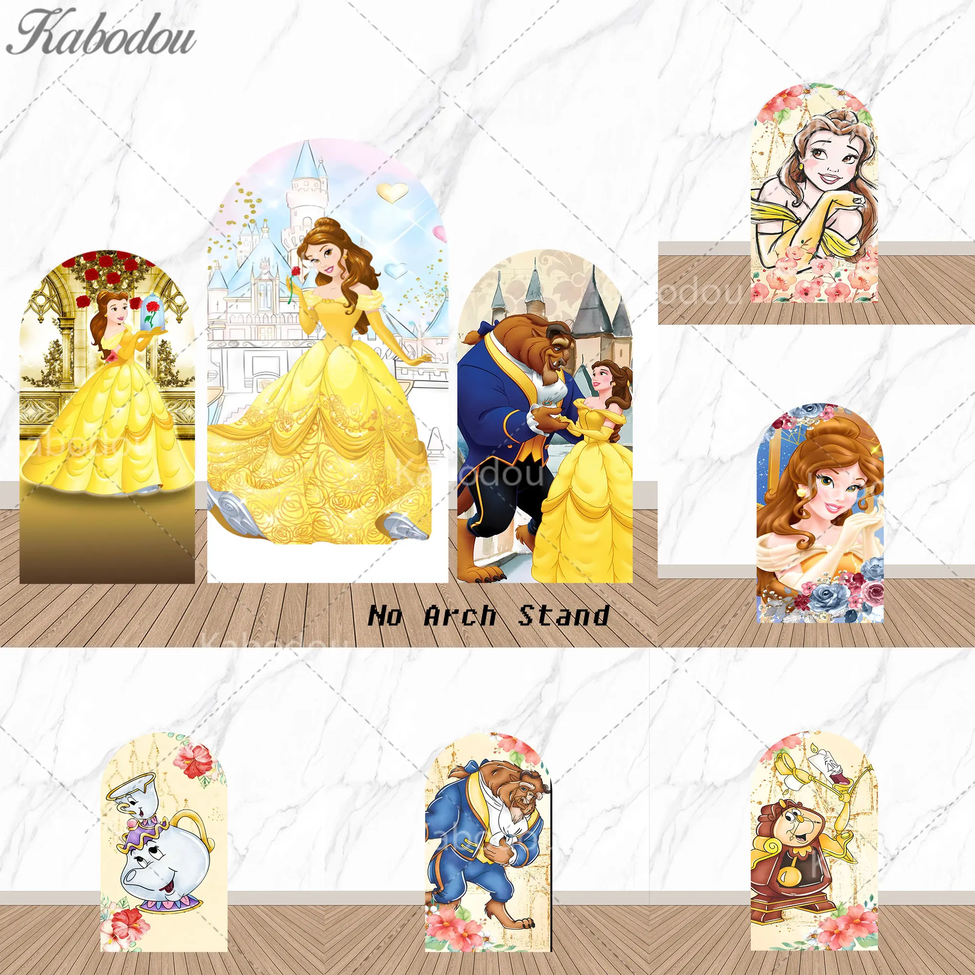 

Фон-баннер для фотостудии: Мультяшная принцесса Белль, декор для вечеринки девочек, украшение для мероприятий и дня рождения, постер для фотозоны