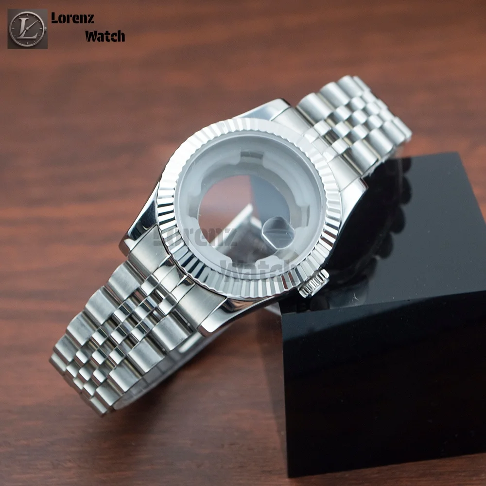 

33mm Stainless Steel Watch Case Strap Sapphire Glass Case Sapphire Glass Women's Watch Case Band fit NH05 NH06 Movement