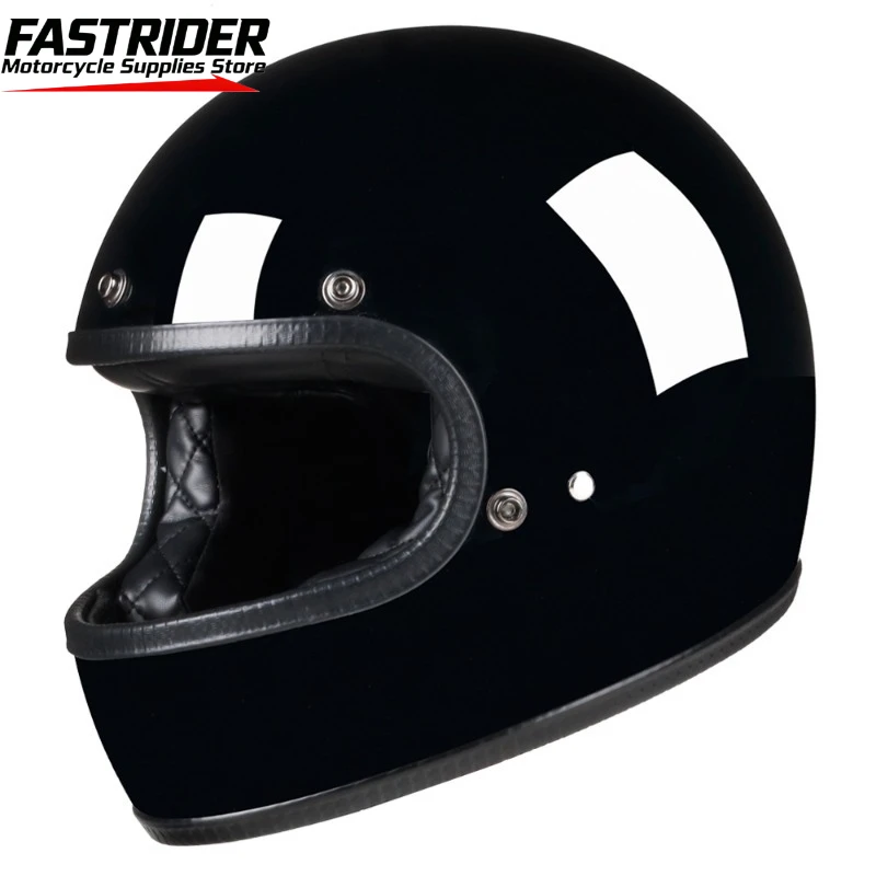 Vintage Full Face Motorcycle Helmet Retro Glass Fiber DOT ECE Certified Lightweight Comfortable Riding Casco Moto