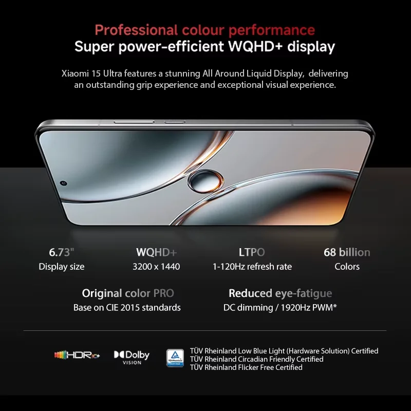 Global Version Xiaomi 15 Ultra Snapdragon 8 Elite 6.73" WQHD+ Leica 200MP ultra telephoto 5410mAh 80W wireless HyperCharge
