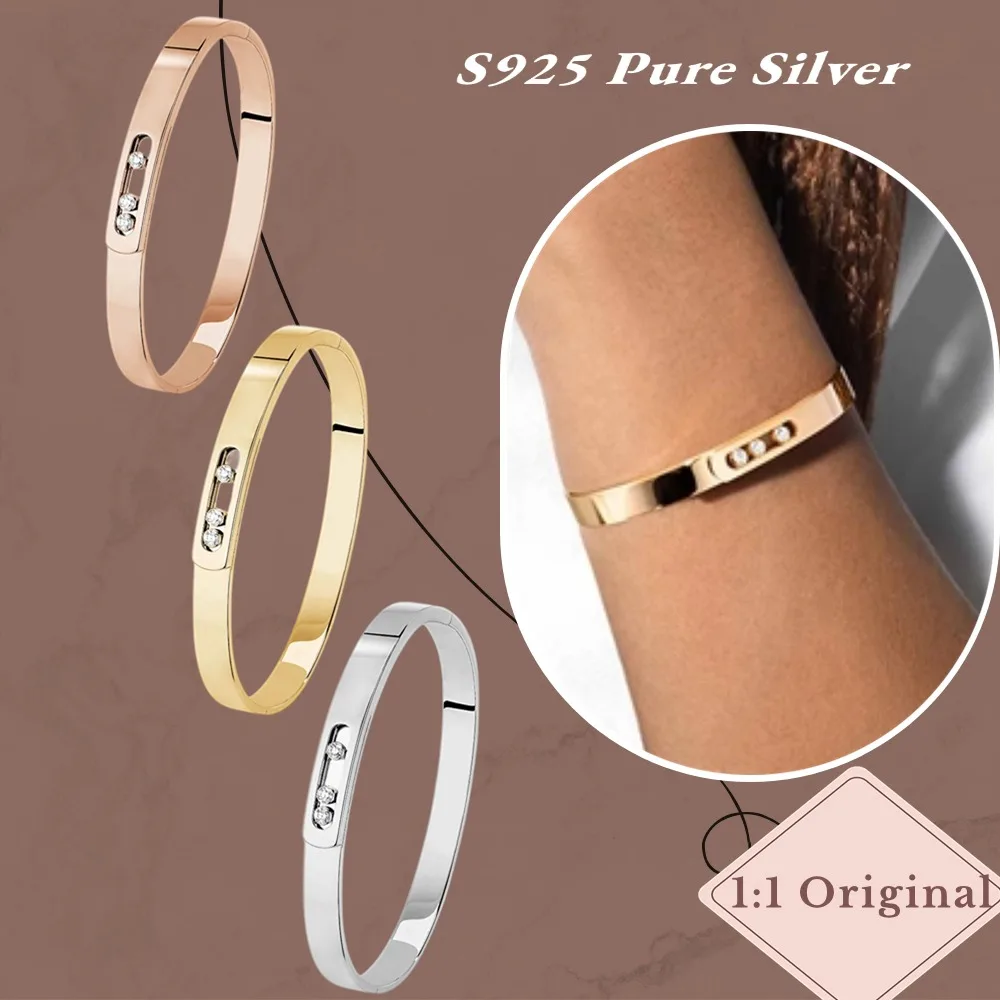 Elegant original MOVE NOA MM BANGLE LARGE SIZE Bracelet Sterling Silver 925 Bracelets Luxury woman Jewelry Accessories