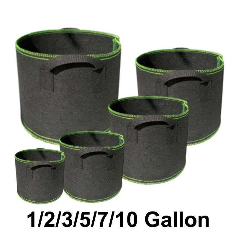 1 3 5 10 gal gallon vegetable plant flower fabric potato grow pots nursery bags for tree jardim planter growing supplies tool