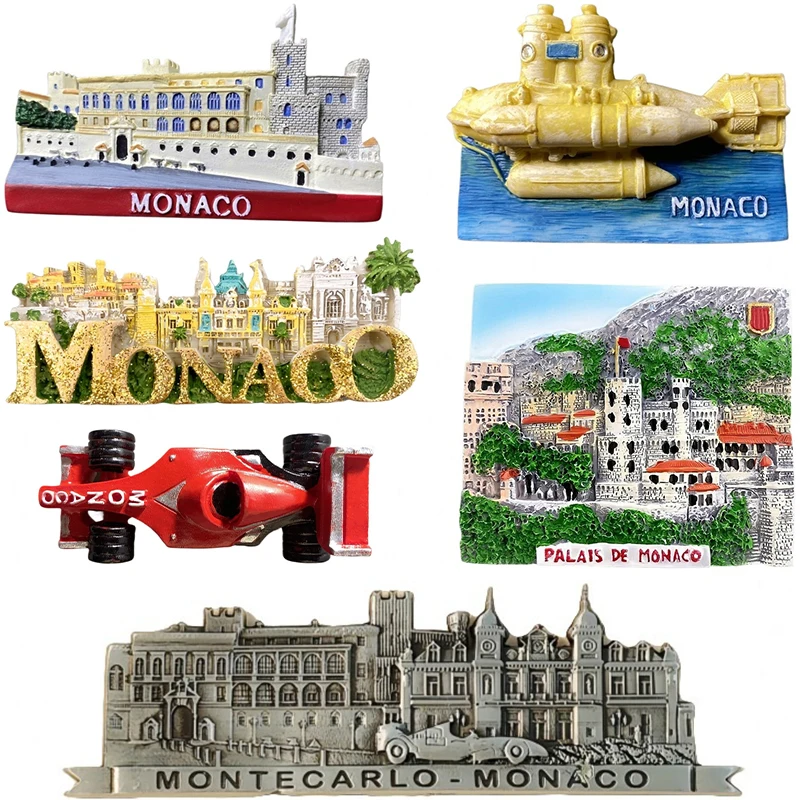 Monaco Fridge Magnets Europe Travel Souvenir Landmark Refrigerator Sticker Home Decor Gifts