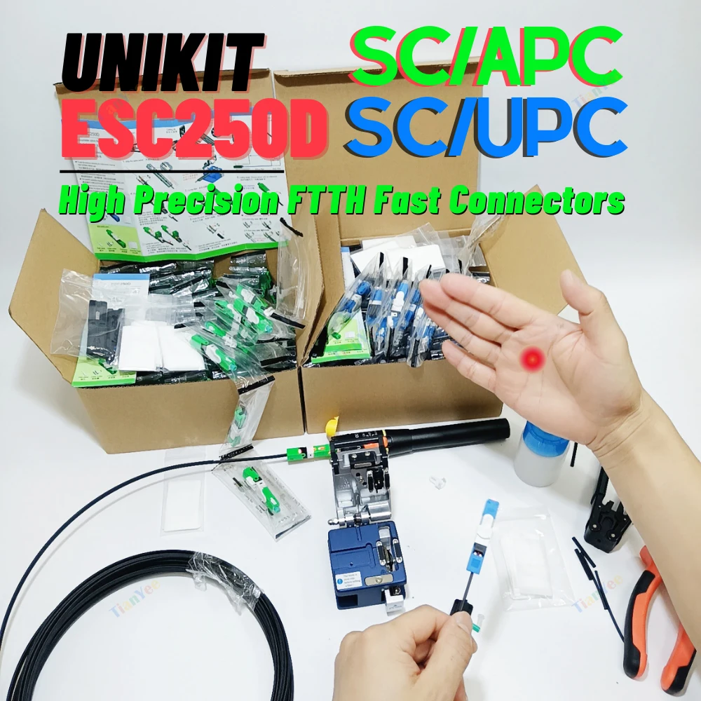 100% originale nuovo UNIKIT ESC250D SC/APC UPC connettore rapido in fibra ottica FTTH Single Mode ottico veloce accoppiatore flangia