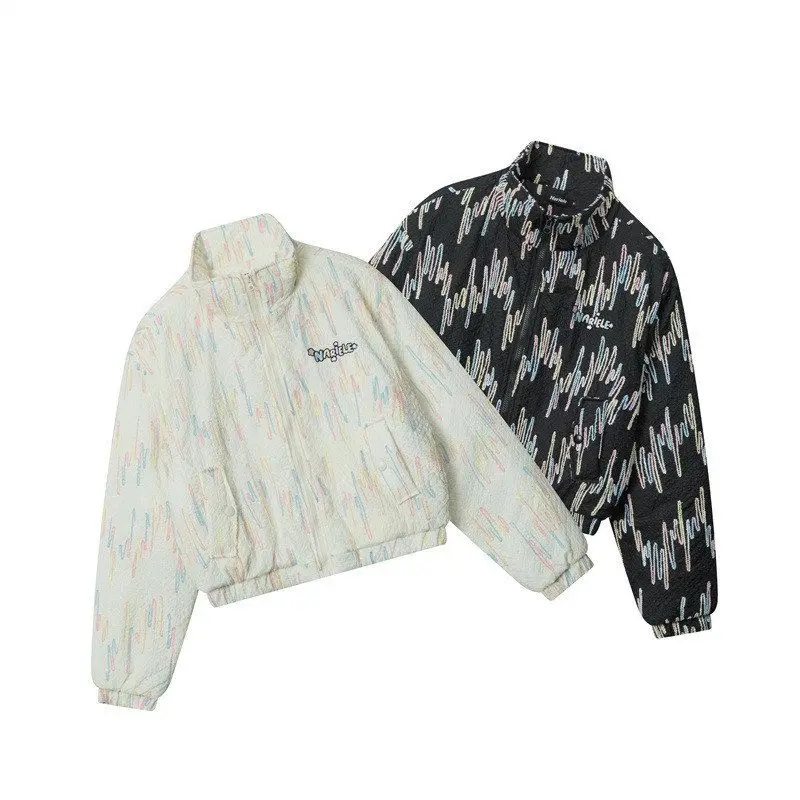 

HeyHenry женское хлопковое теплое зимнее пальто в полоску с воротником-стойкой на подкладке, верхняя одежда для колледжа