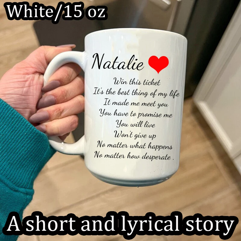 أكواب قهوة مخصصة، تصميم نص/صور غنائي شخصي، أدوات شرب إبداعية فريدة من نوعها، مناسبة لهدايا الذكرى السنوية للزفاف.