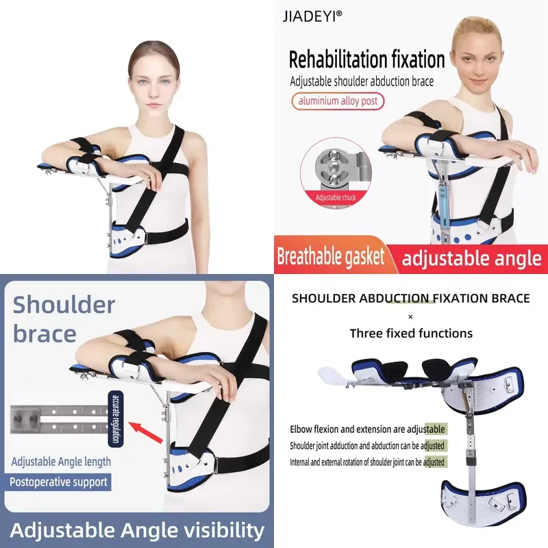 

Adjustable abduction brackets for physiotherapy equipment shoulder support joints