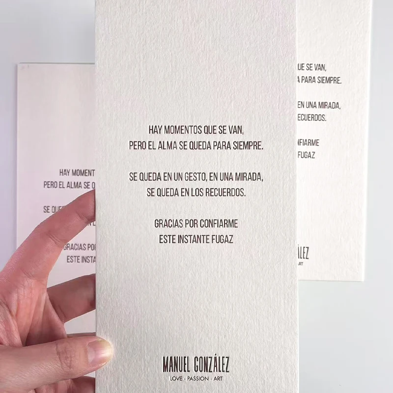 Wedding Invitations Gold Foil Letter Press Debossing Embossing Luxury Cotton Paper 600gsm for Wedding Invitations Menu Cards